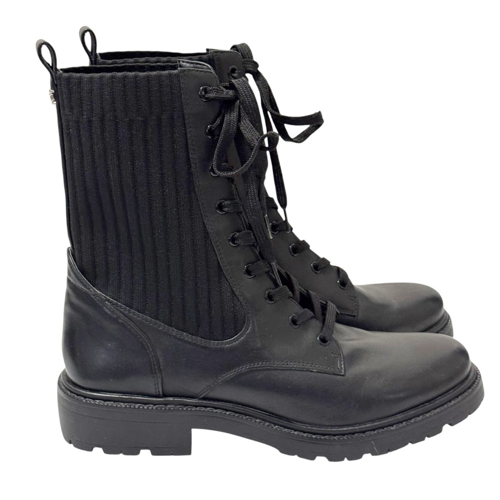 Sam Edelman Lydell Lace Up Combat Chelsea Boot Black 9